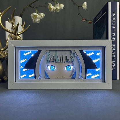 Gawr Gura GlowFrame - Hololive - Framed Wall Art by Zyko
