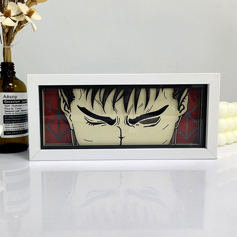 Guts GlowFrame - Berserk - Framed Wall Art by Zyko