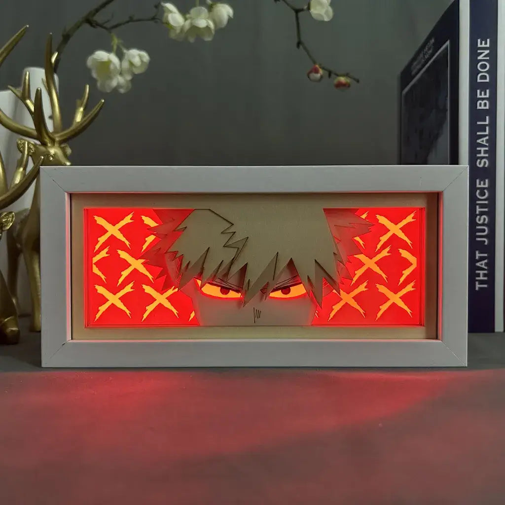 Katsuki Bakugo GlowFrame - My Hero Academia - Framed Wall Art by Zyko