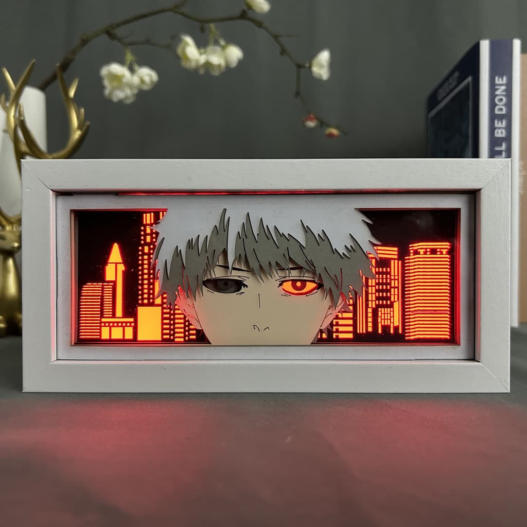 Ken Kaneki GlowFrame - Tokyo Ghoul - Framed Wall Art by Zyko