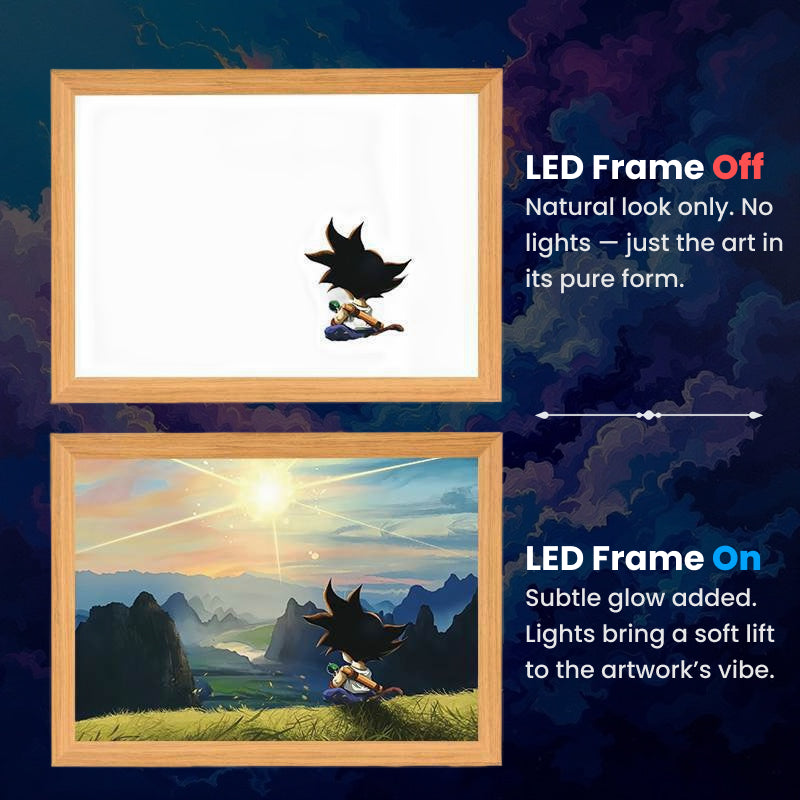 Mini Goku, LumiFrame: Dragon Ball Z - Framed Wall Art by Zyko