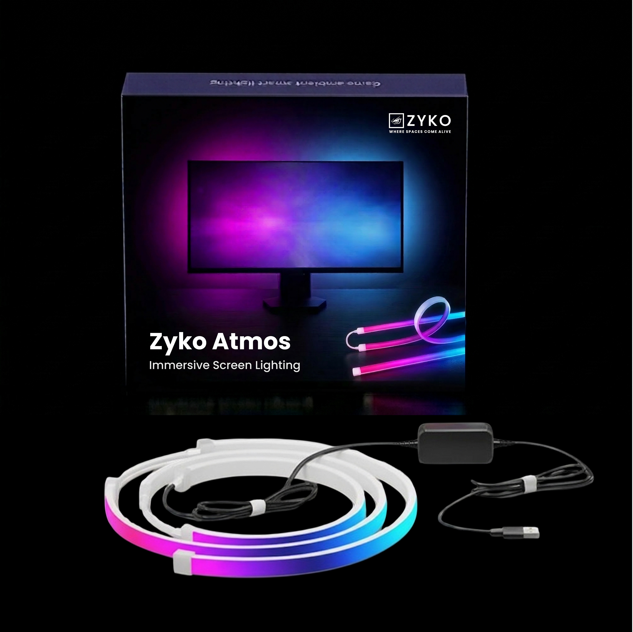 Adaptive RGB monitor lighting enhancing desktop setups with responsive ambient colour that expands the visual experience beyond the screen.