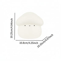 Safe soft silicone mushroom lamp with gentle touch control. Cozy bedroom lighting ideas featuring kawaii LED mushroom lamp