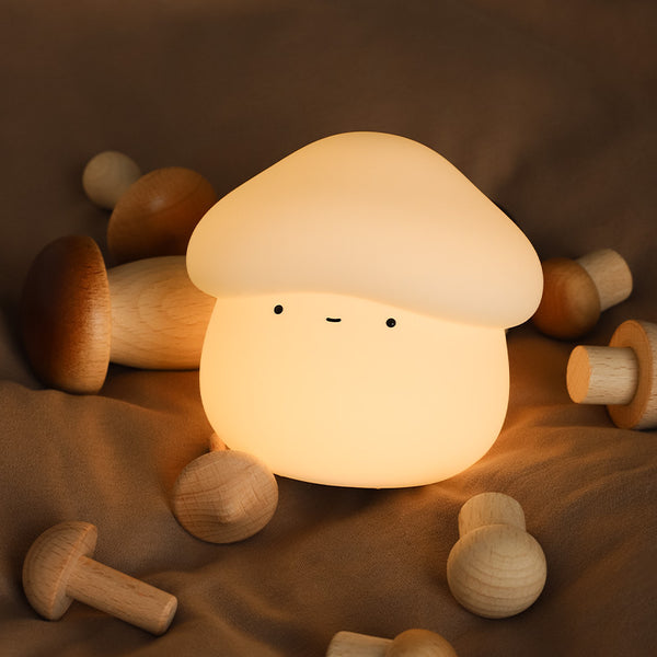 Soft silicone mushroom light adds cozy glow to aesthetic rooms