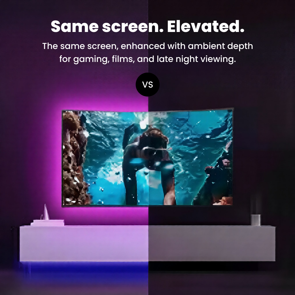 LED TV backlight lifespan comparison showing enhanced ambient lighting