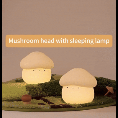 Soft warm mushroom lamp for cozy bedroom setups and kawaii decor