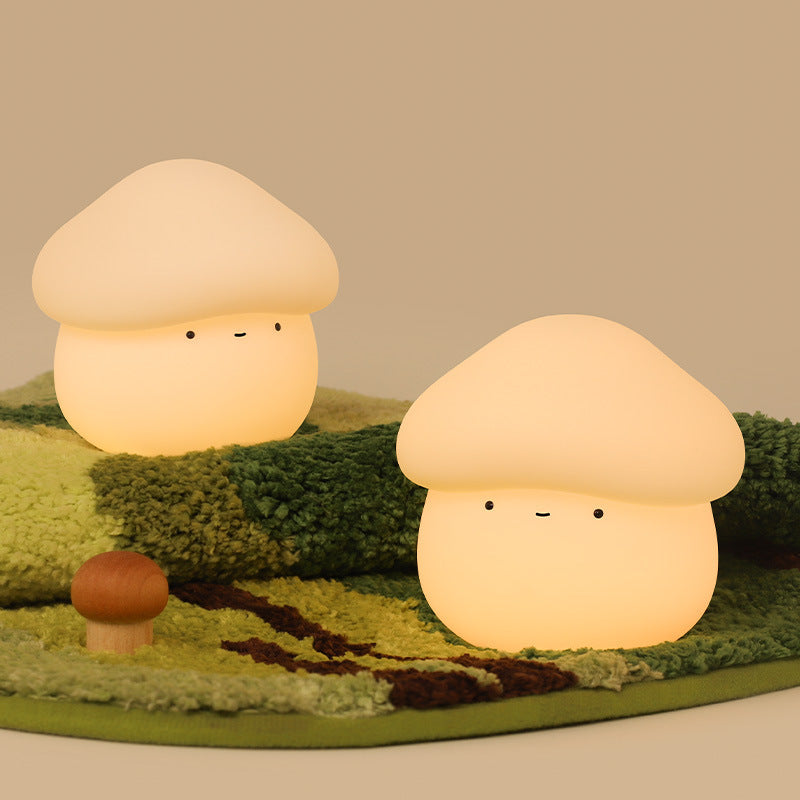 Soft warm mushroom lamp for cozy bedroom setups and kawaii decor
