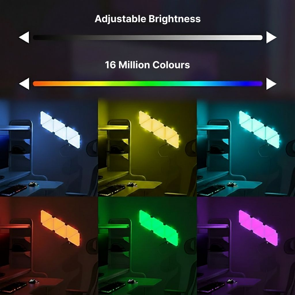 Adjustable RGB colour display showing multiple lighting effects and modes of Spectra Panels