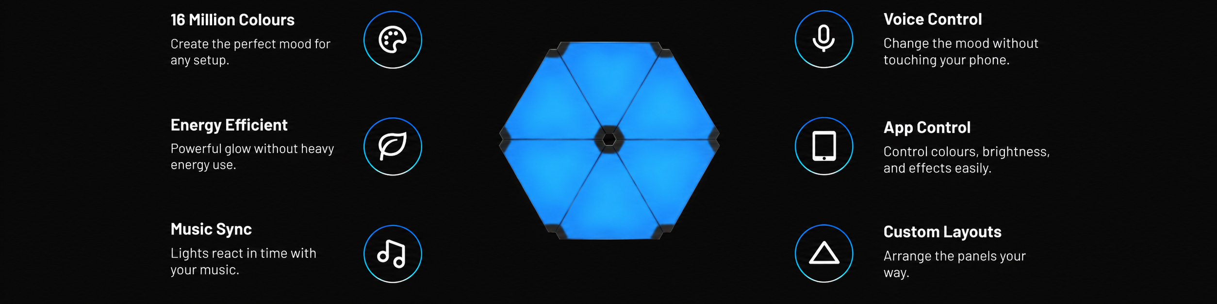 RGB shape panels creating vibrant streaming room lighting, adding colour, depth and a personalised backdrop to gaming spaces.