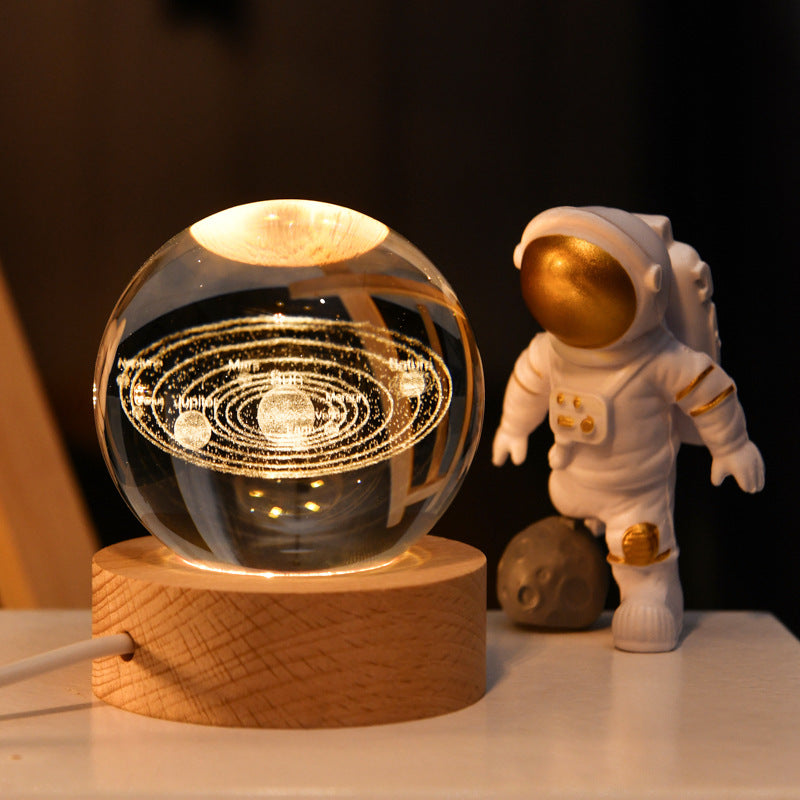 Space art inspired galaxy light lamp projecting ambient room lighting effect