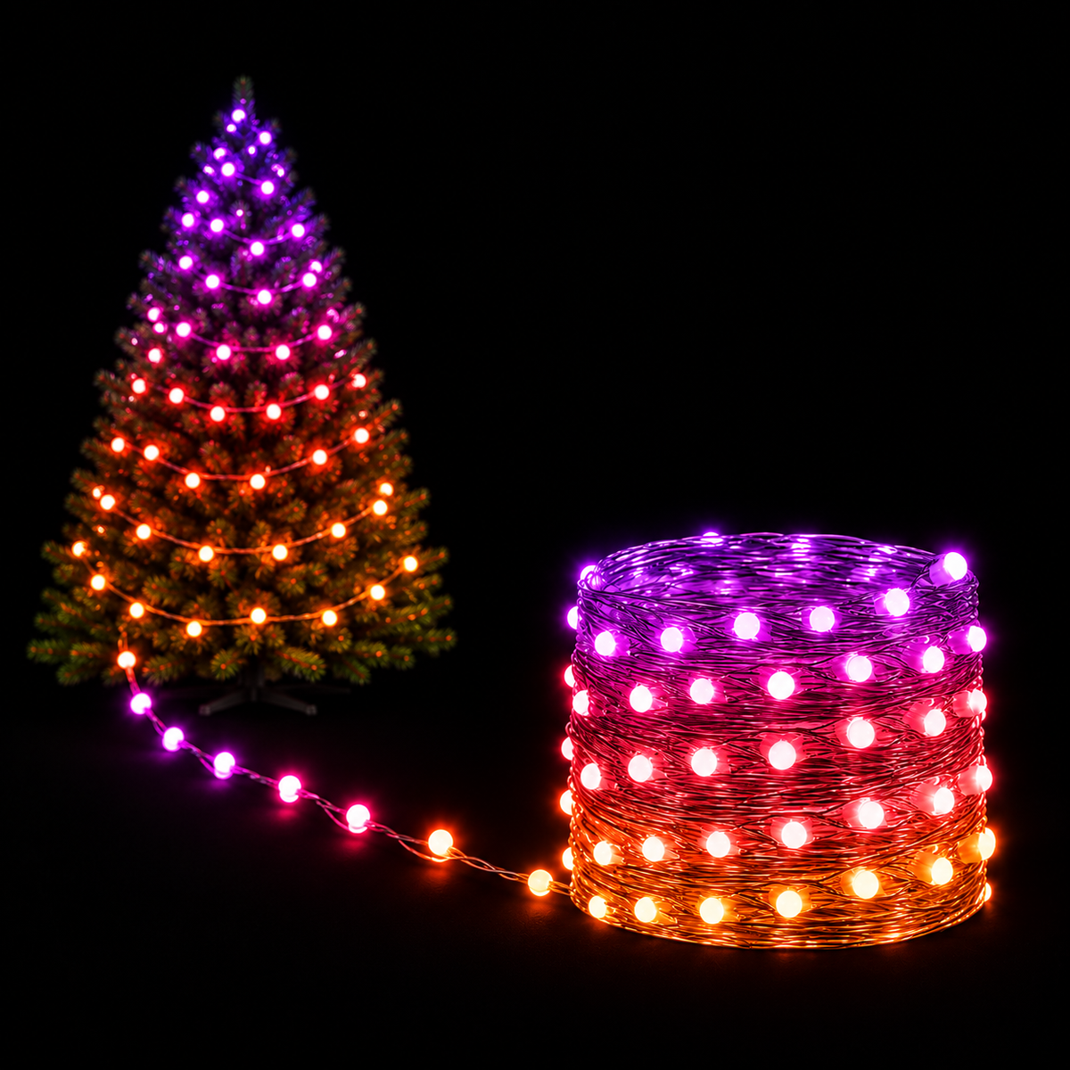 Zyko smart Christmas tree lights with colour-changing RGBIC LEDs