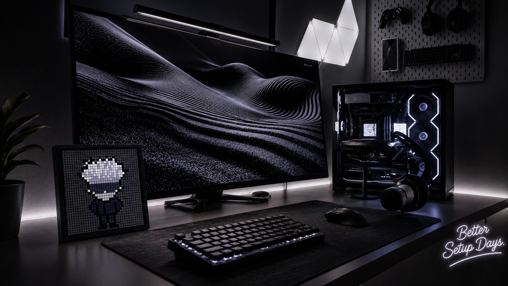 Gaming setup with a pixel display for the Zyko, Divoom and Govee comparison guide
