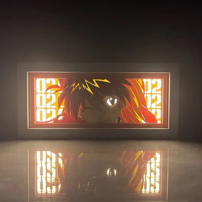 Asuka Langley Soryu GlowFrame - Neon Genesis Evangelion - Framed Wall Art by Zyko 