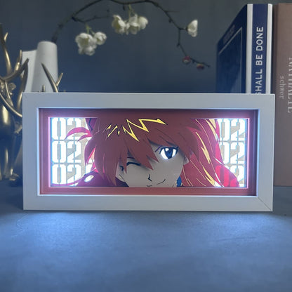 Asuka Langley Soryu GlowFrame - Neon Genesis Evangelion - Framed Wall Art by Zyko 
