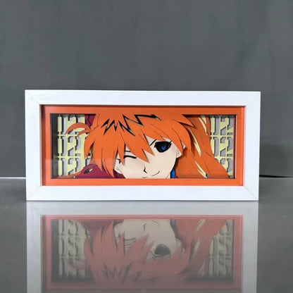 Asuka Langley Soryu GlowFrame - Neon Genesis Evangelion - Framed Wall Art by Zyko 