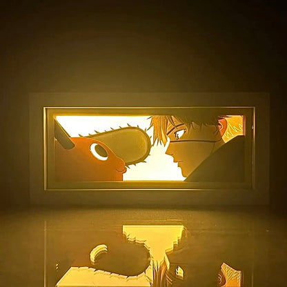 Denji GlowFrame - Chainsaw Man - Framed Wall Art by Zyko 