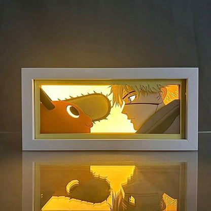 Denji GlowFrame - Chainsaw Man - Framed Wall Art by Zyko 