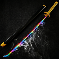 Sword with a rainbow blade on a dark background