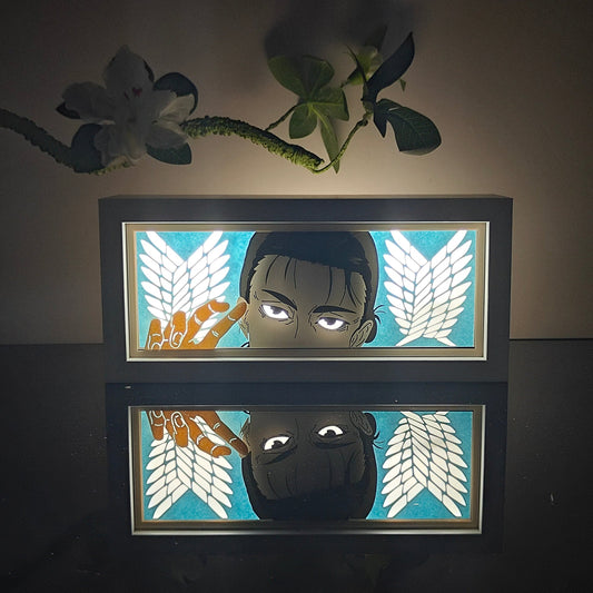 Eren Yeager GlowFrame - Attack on Titan - Framed Wall Art by Zyko 