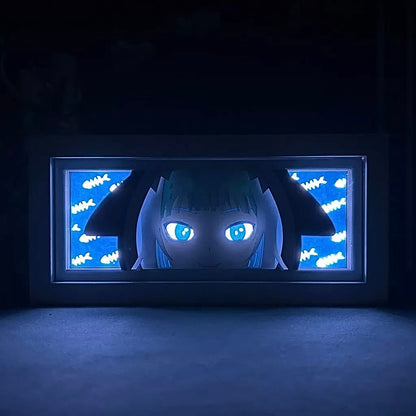 Gawr Gura GlowFrame - Hololive - Framed Wall Art by Zyko 