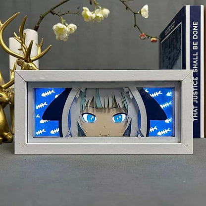 Gawr Gura GlowFrame - Hololive - Framed Wall Art by Zyko 