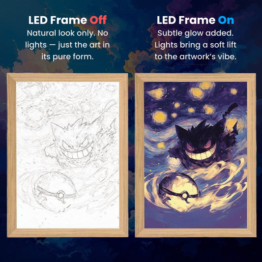 Gengar, LumiFrame: Pokemon - Framed Wall Art by Zyko 