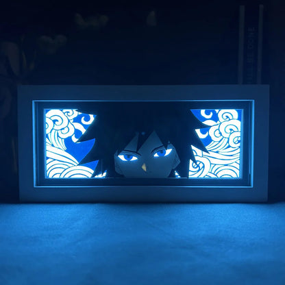 Giyu Tomioka GlowFrame - Demon Slayer - Framed Wall Art by Zyko 
