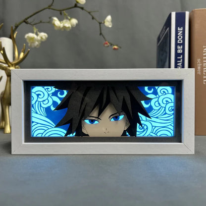 Giyu Tomioka GlowFrame - Demon Slayer - Framed Wall Art by Zyko 