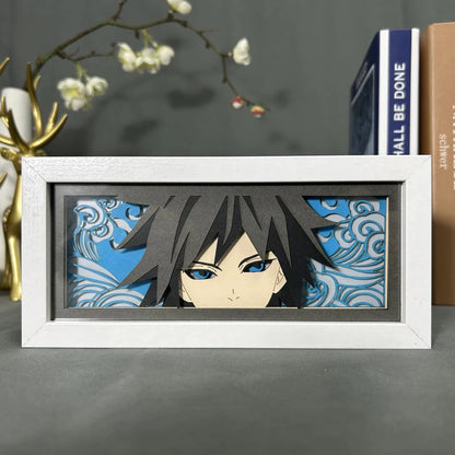 Giyu Tomioka GlowFrame - Demon Slayer - Framed Wall Art by Zyko 