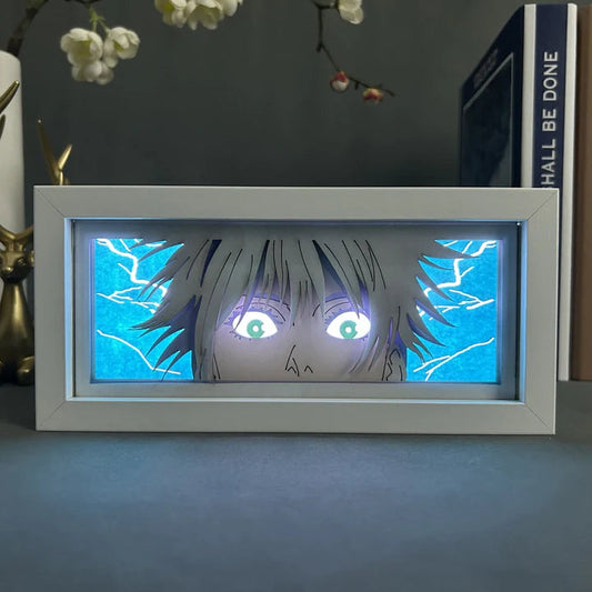 Gojo Satoru GlowFrame - Jujutsu Kaisen - Framed Wall Art by Zyko 
