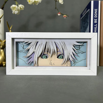 Gojo Satoru GlowFrame - Jujutsu Kaisen - Framed Wall Art by Zyko 