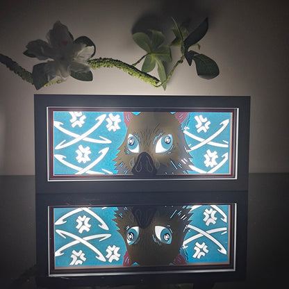 Inosuke GlowFrame - Demon Slayer - Framed Wall Art by Zyko 