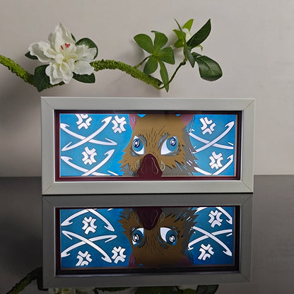 Inosuke GlowFrame - Demon Slayer - Framed Wall Art by Zyko 