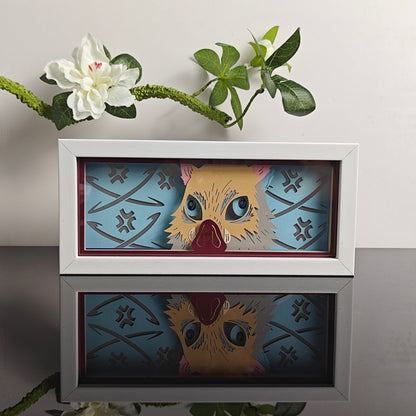 Inosuke GlowFrame - Demon Slayer - Framed Wall Art by Zyko 