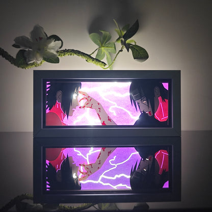 Itachi X Sasuke GlowFrame - Naruto - Framed Wall Art by Zyko 