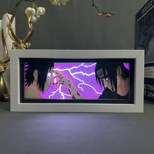 Itachi X Sasuke GlowFrame - Naruto - Framed Wall Art by Zyko 