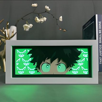 Izuku Midoriya GlowFrame - My Hero Academia - Framed Wall Art by Zyko 