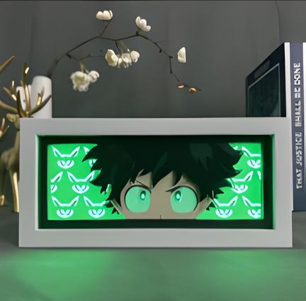 Izuku Midoriya GlowFrame - My Hero Academia - Framed Wall Art by Zyko 