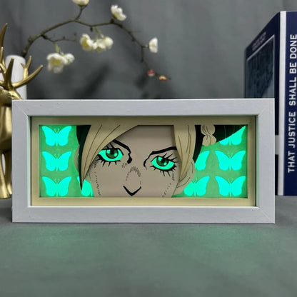 Jolyne Cujoh GlowFrame - JoJo's Bizarre Adventure - Framed Wall Art by Zyko 