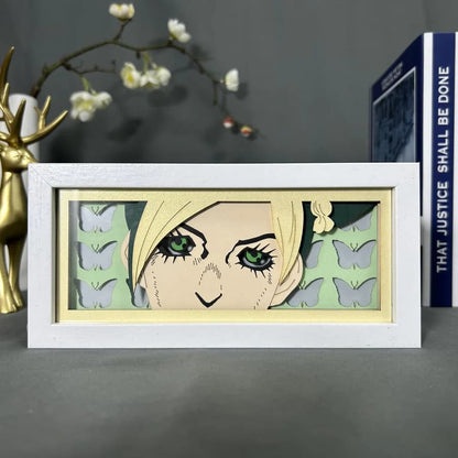 Jolyne Cujoh GlowFrame - JoJo's Bizarre Adventure - Framed Wall Art by Zyko 
