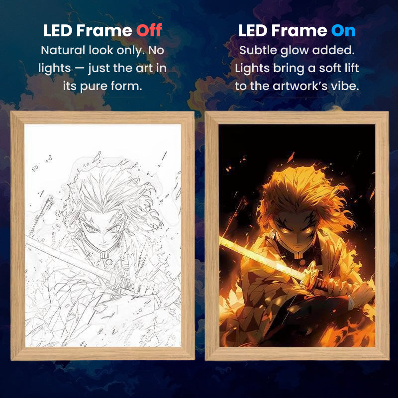 Kyōjurō Rengoku, LumiFrame: Naruto Series - Framed Wall Art by Zyko 