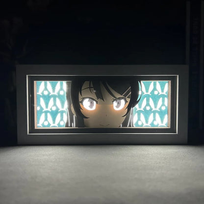 Mai Sakurajima GlowFrame - Rascal Does Not Dream - Framed Wall Art by Zyko 