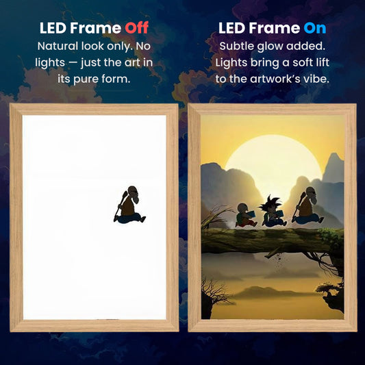 Master Roshi & Friends LumiFrame: Dragon Ball Z - Framed Wall Art by Zyko 