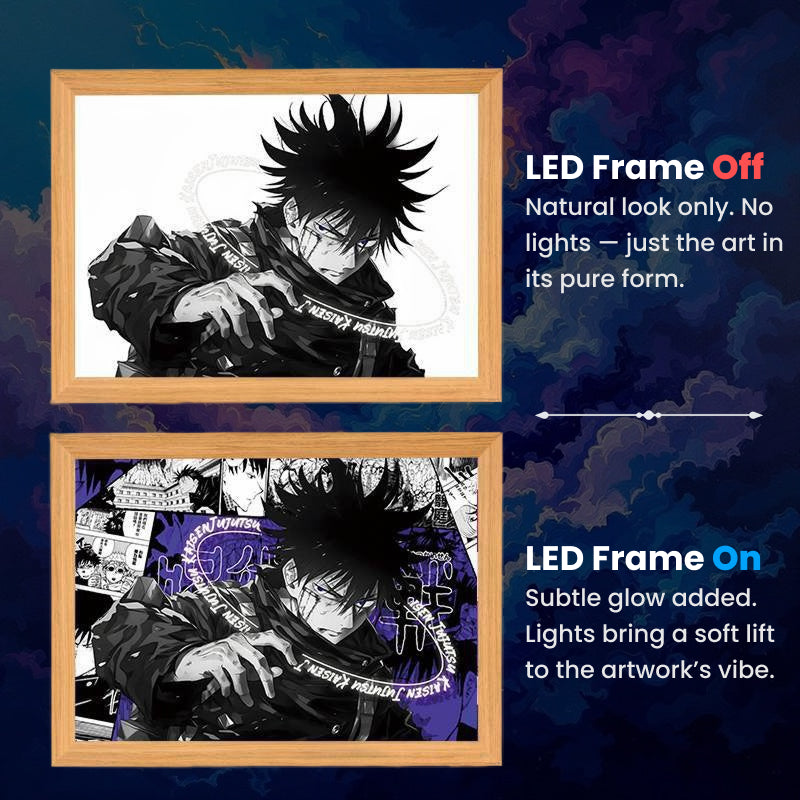 Megumi Fushiguro, LumiFrame: Jujutsu Kaisen - Framed Wall Art by Zyko 