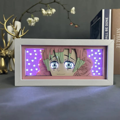 Mitsuri Kanroji GlowFrame - Demon Slayer: Kimetsu no Yaiba - Framed Wall Art by Zyko 