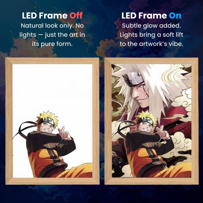 Naruto & Jiraiya, LumiFrame: Naruto Series - Framed Wall Art by Zyko 