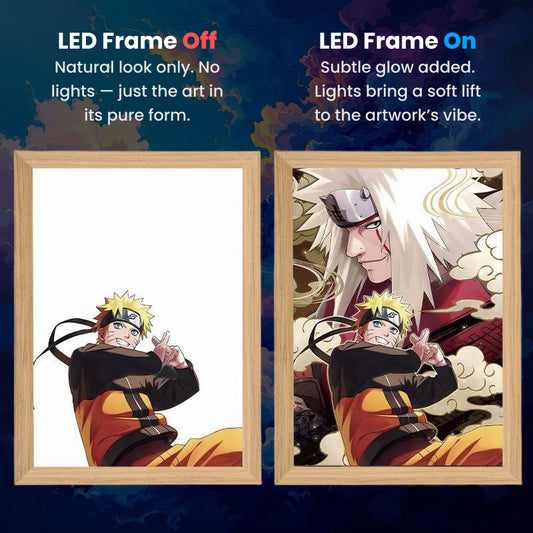 Naruto & Jiraiya, LumiFrame: Naruto Series - Framed Wall Art by Zyko 