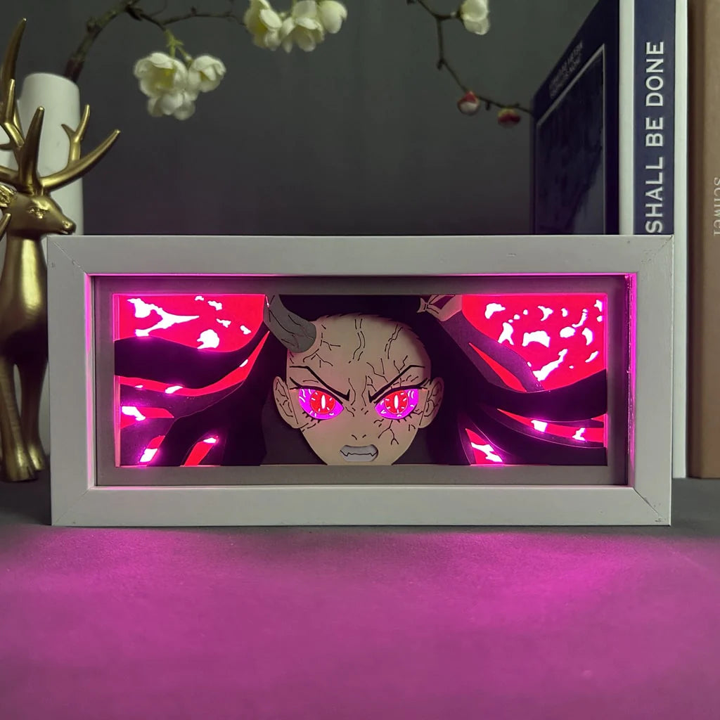 Nezuko GlowFrame - Demon Slayer - Framed Wall Art by Zyko 
