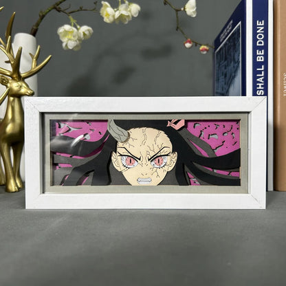 Nezuko GlowFrame - Demon Slayer - Framed Wall Art by Zyko 