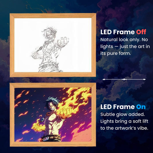 Portgas D. Ace, LumiFrame: One Piece - Framed Wall Art by Zyko 